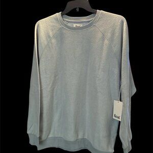 FEAT Unisex S Blanket Blend Crewneck Sweatshirt Shirt Pacific Mist NWT